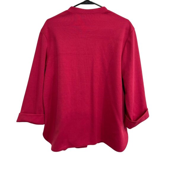 Alfred Dunner Womens Button-Front 3/4 Sleeve Jacket Size 20 Red - Picture 2 of 8